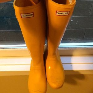 Tall Yellow Hunter Boots